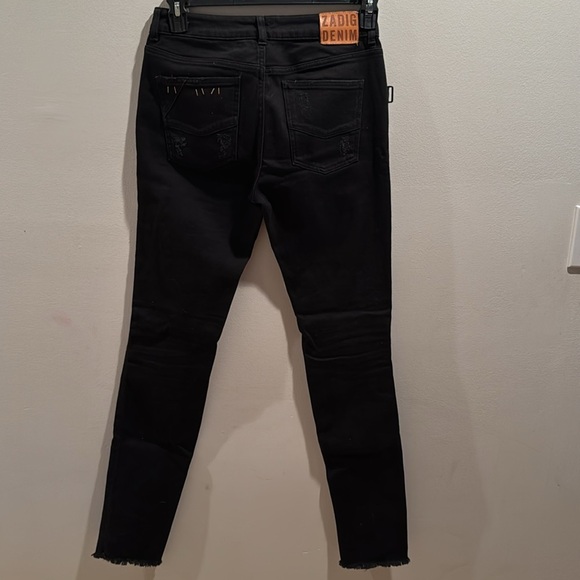 Zadig & Voltaire Eva Grunge Black Denim 27 - Picture 7 of 11